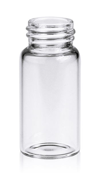 ND20 Vidalı Kapak Cam Vial – 20 mL, Şeffaf, Yuvarlak Tabanlı