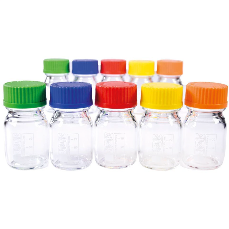 ISOLAB Otoklav Şişesi ''ISO” ''Şeffaf” ''Cam” ''Borosilikat 3.3” 100 ml x 10 Adet