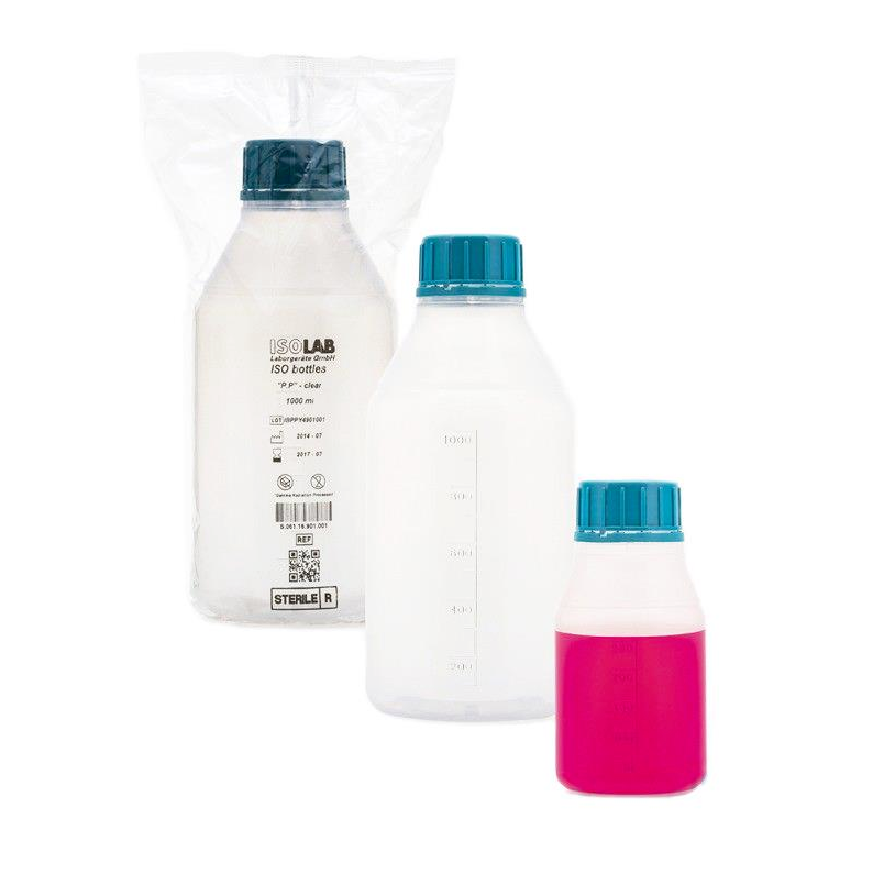 ISOLAB Vida Kapaklı Polipropilen Şişe - P.P - Steril - 1000 ml - S.061.16.901