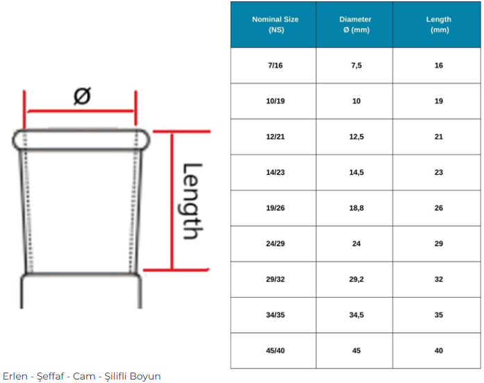 ISOLAB Erlen - Cam - Şilifli - 100 ml - S.028.01.100NS