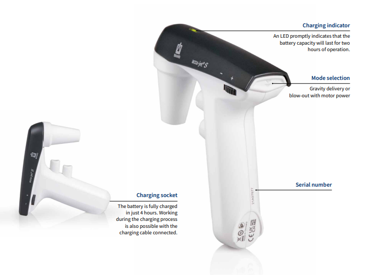 BRAND 26350 - ACCU-JET S Pipet Kontrolörü (0,1-200 ml cam ve plastik pipetlere uygun)
