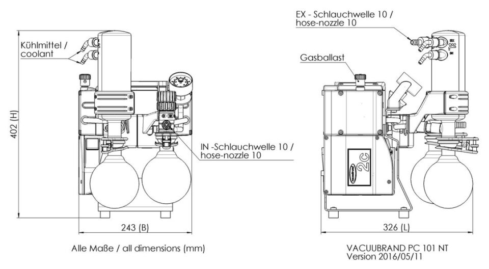 Vacuubrand PC 101 NT Kimyasallara Dayanıklı Pompa