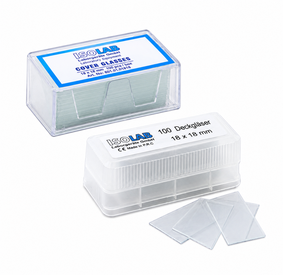 ISOLAB Cam Lamel 18 x18 mm Süper Kalite 100 Adet/Kutu