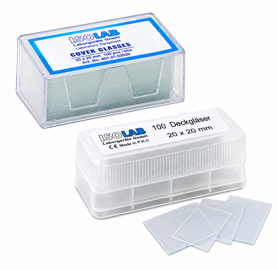 ISOLAB Cam Lamel 20 x 20 mm Süper Kalite 100 Adet/Kutu