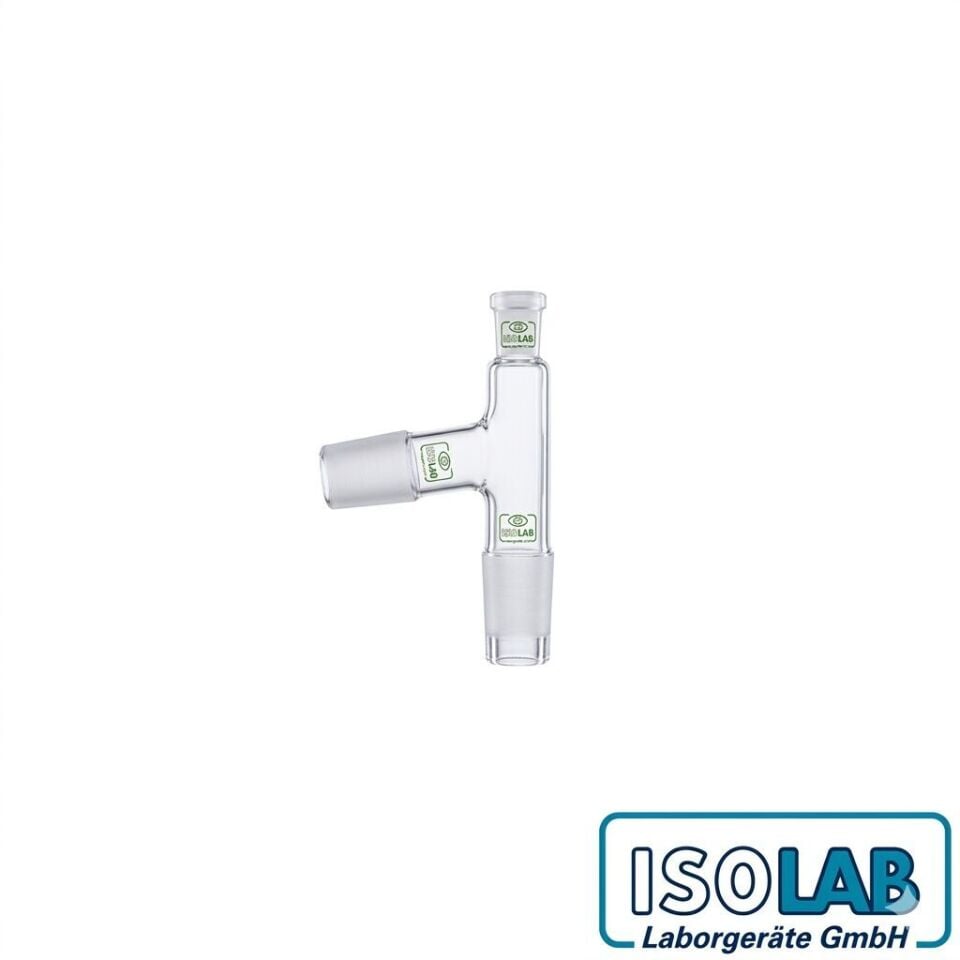 ISOLAB Standart Destilasyon Başlığı – Dişi Şilif NS 14/23 – Erkek Şilif NS 14/23 – Açılı Erkek Şilif NS 14/23