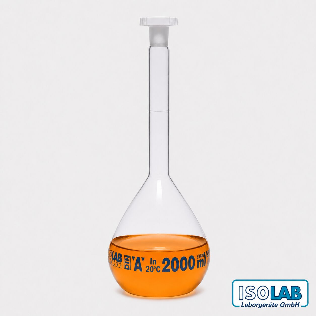 ISOLAB Yüzey Kaplı Cam Balon Joje 2000 ml – Şeffaf – Class A – NS 29/32 – 1 Adet
