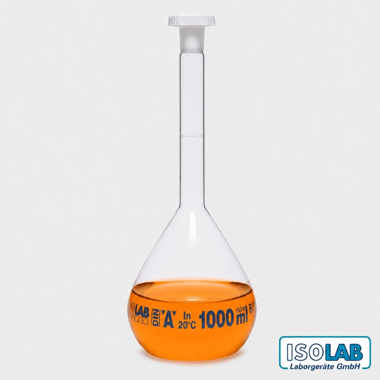 ISOLAB Yüzey Kaplı Cam Balon Joje 1000 ml – Şeffaf – Class A – NS 24/29 – 1 Adet