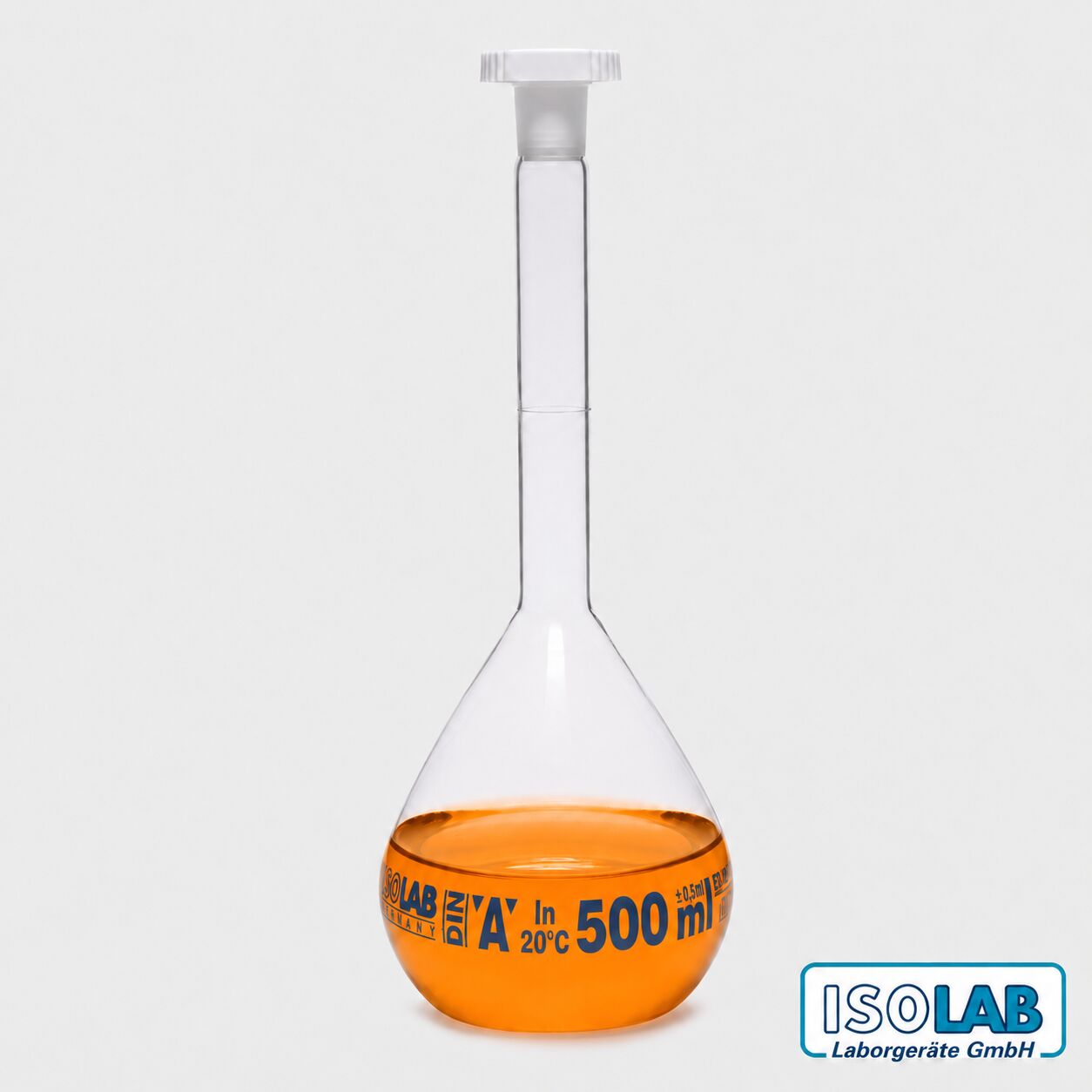 ISOLAB Yüzey Kaplı Cam Balon Joje 500 ml– Şeffaf – Class A – NS 19/26 – 2 Adet