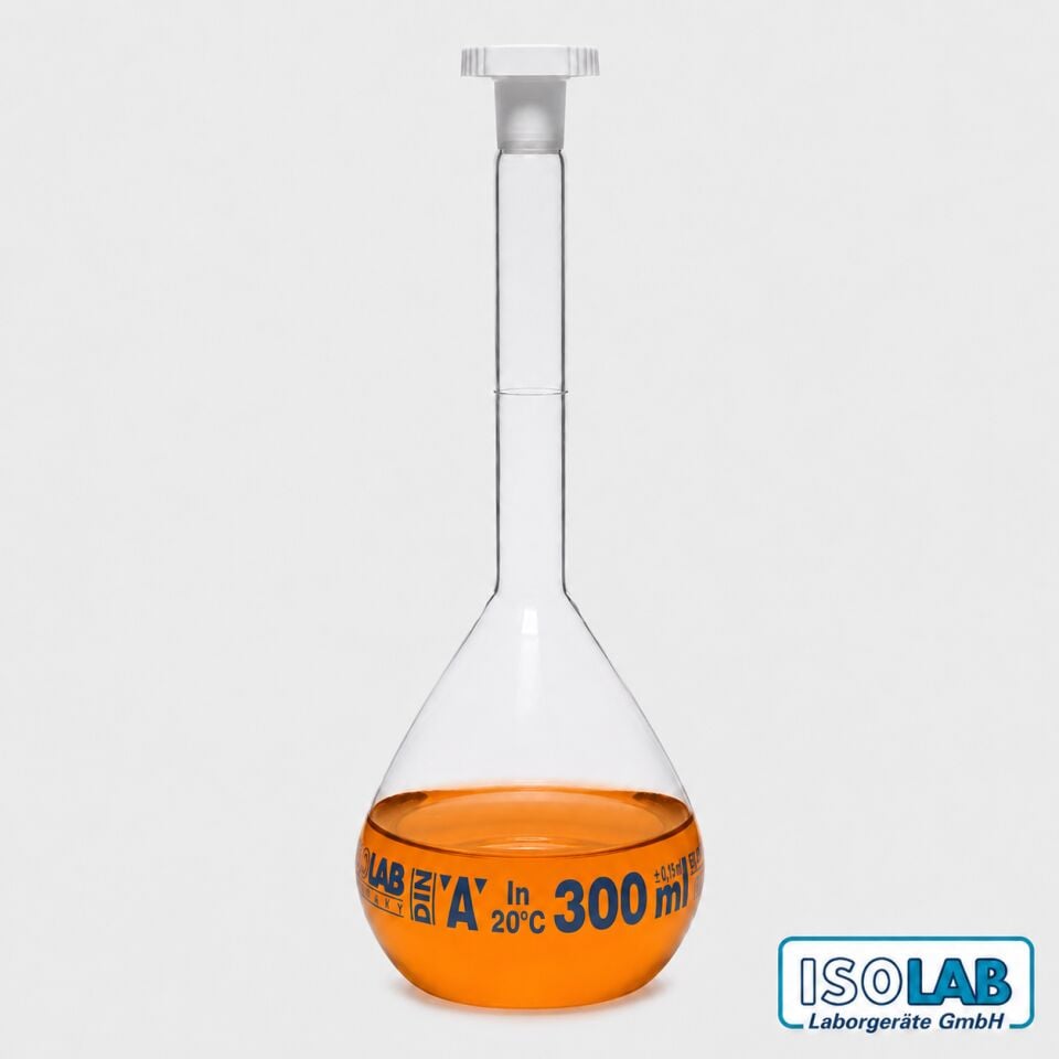 ISOLAB Yüzey Kaplı Cam Balon Joje 300 ml – Şeffaf – Class A – NS 14/23 – 2 Adet