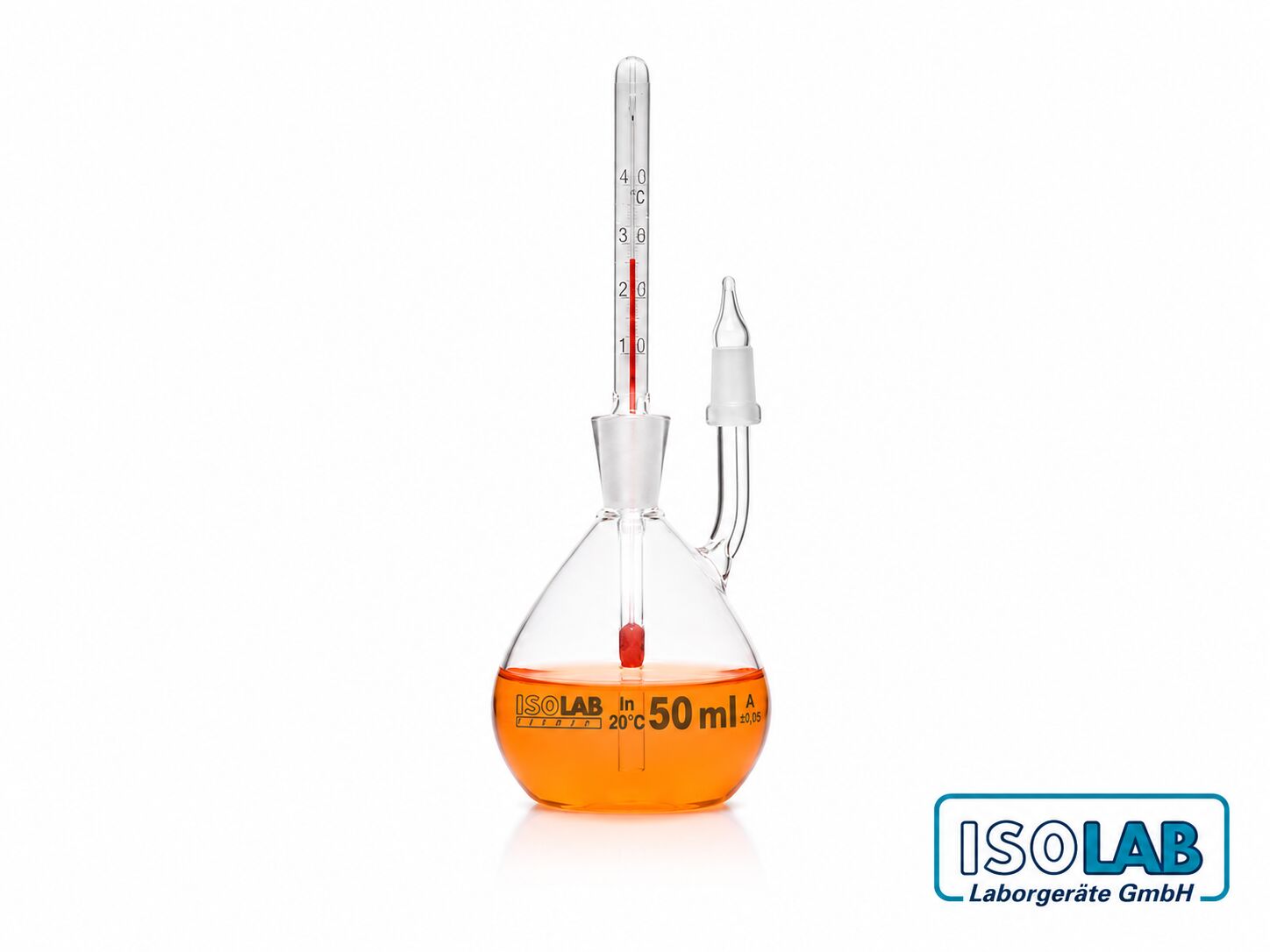 ISOLAB Kalibreli Termometreli Piknometre 50 mL