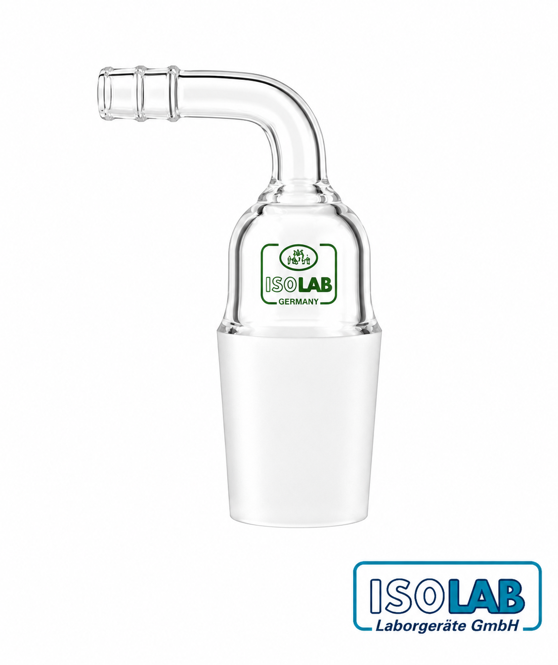 ISOLAB Nozül Adaptör 90° Eğimli Musluksuz Çap 8 mm Erkek Şilif NS 14/23