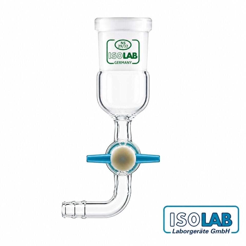 ISOLAB Eğimli Musluklu Adaptör Çap 10 mm Dişi Şilif NS 29/32