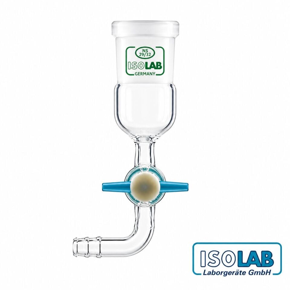 ISOLAB Eğimli Musluklu Adaptör Çap 8 mm Dişi Şilif NS 14/23