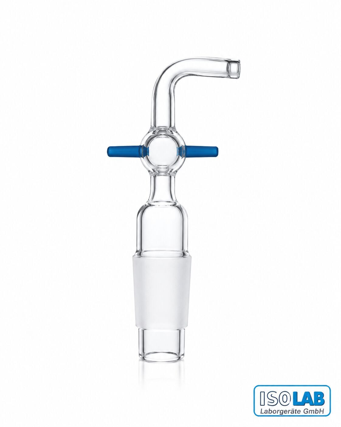 ISOLAB 90° Eğimli Musluklu Adaptör Çap 8 mm Erkek Şilif NS 14/23