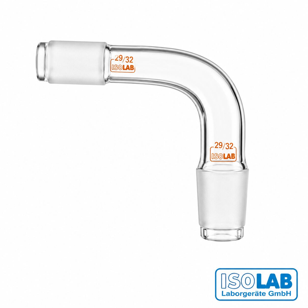 ISOLAB Kıvrık Adaptör 90° Açılı İki Ucu Erkek Şilif NS 29/32