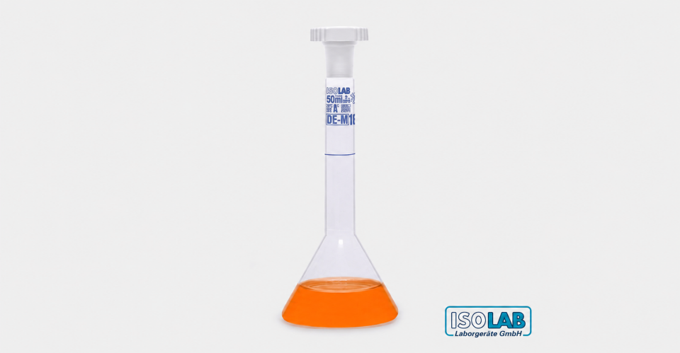 ISOLAB Balon Joje Trapezoidal Şeffaf A Kalite Grup Sertifikalı Mavi Skala 25 mL NS 10/19 - 1 Paket (2 Adet)