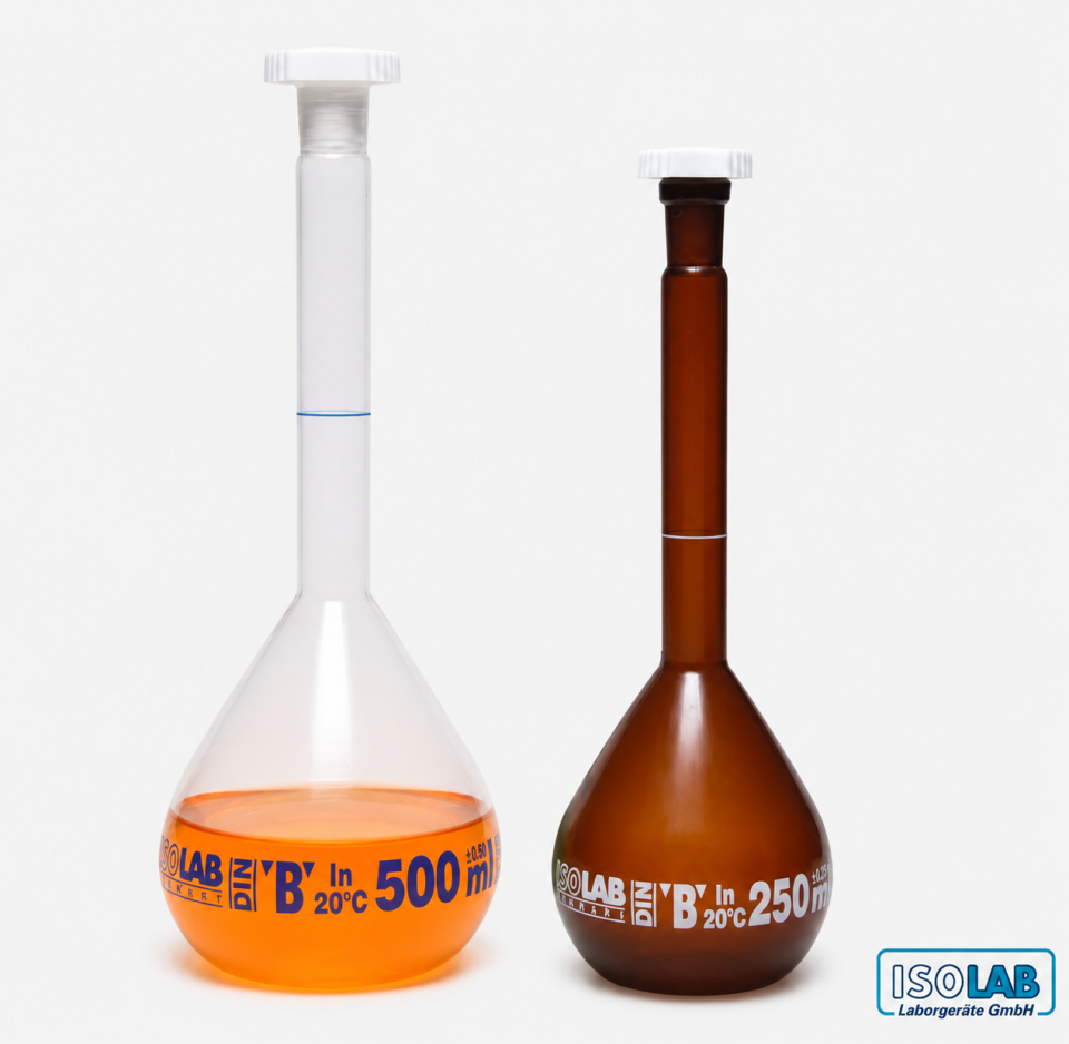 ISOLAB  PP Balon Joje Şeffaf B Kalite Mavi Skala 50 mL - NS 12/21