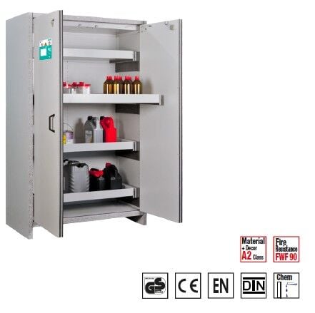 PRIOCAB Çift Kapılı Yangına Dayanıklı Kimyasal Saklama Dolabı (Sertifikalı)