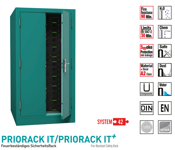 PRIORACK Yangına Dayanıklı Server Dolabı