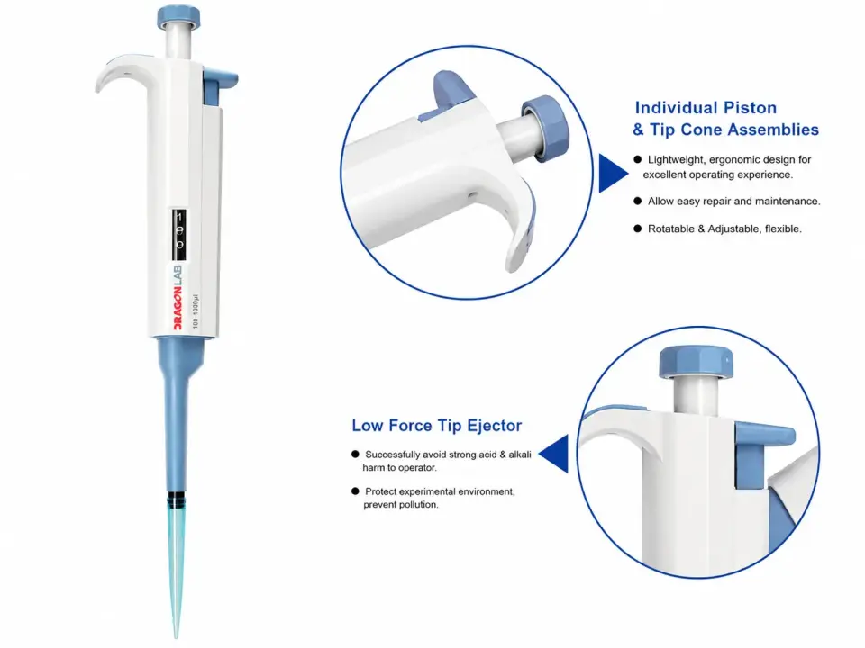 DLAB TopPette Ayarlanabilir Otomatik Pipet 0.5-10 μL