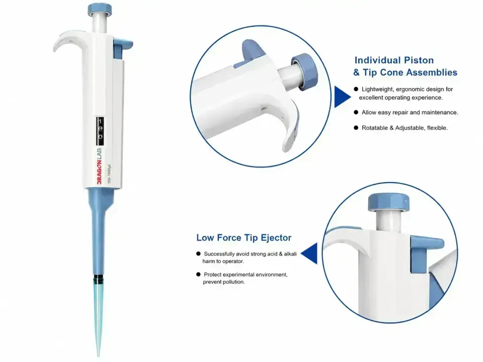DLAB TopPette Ayarlanabilir Otomatik Pipet 1000-5000 μL