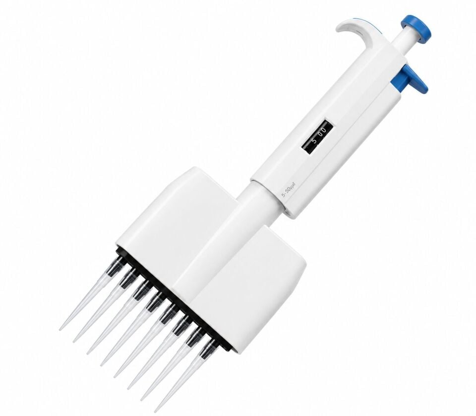DLAB TopPette Ayarlanabilir Sekiz Kanallı Otomatik Pipet 50-300 µL