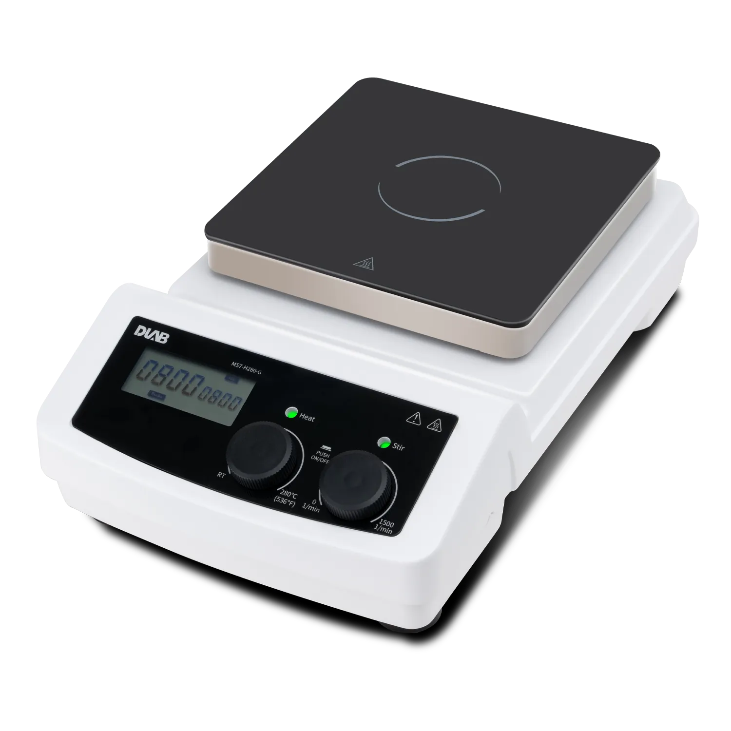 DLAB MS7-H280-G LCD Dijital Kontrollü 7 İnç Kızılötesi Isıtıcılı Manyetik Karıştırıcı - 100...1500 rpm / Oda Sıcaklığı...280 °C / 20 L