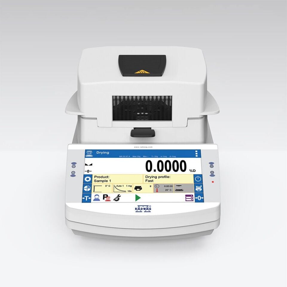 RADWAG MA 50/1.X7.A Nem Tayin Cihazı (50g, 0.0001g, 160°C, Infrared)