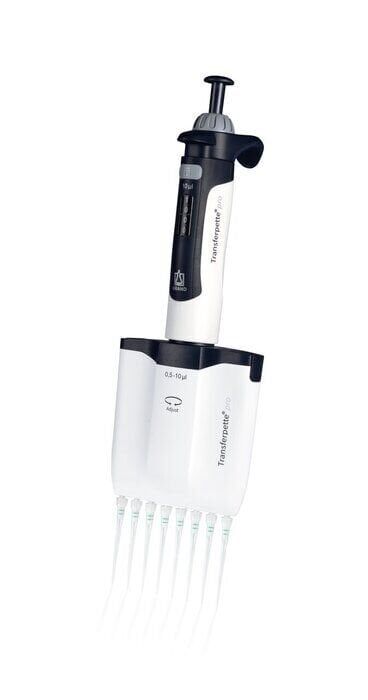 Brand 706900 Multi-Channel Mikropipet (Digital ayarlı 8'li 0,5-10 ul Uç Kutusu,Racklı Uç,Askı ve Numune Kabı ile Birlikte)