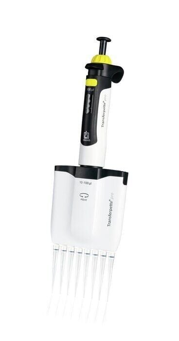 Brand 706908 Multi-Channel Mikropipet (Digital ayarlı 8'li 10-100 ul Uç Kutusu,Racklı Uç,Askı ve Numune Kabı ile Birlikte)