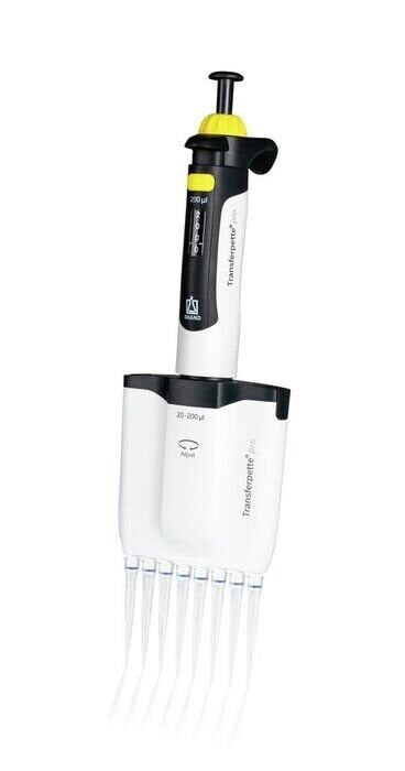 Brand 706910 Multi-Channel Mikropipet (Digital ayarlı 8'li 20-200 ul Uç Kutusu,Racklı Uç,Askı ve Numune Kabı ile Birlikte)