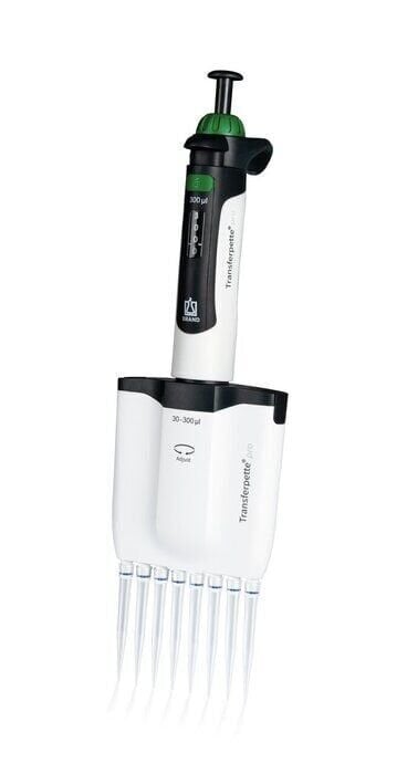 Brand 706912 Multi-Channel Mikropipet (Digital ayarlı 8'li 30-300 ul Uç Kutusu,Racklı Uç,Askı ve Numune Kabı ile Birlikte)