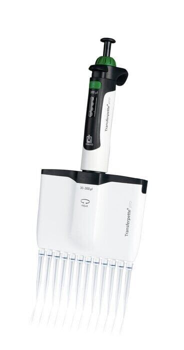 Brand 706932 Multi-Channel Mikropipet (Digital ayarlı 12'li 30-300 ul Uç Kutusu,Racklı Uç,Askı ve Numune Kabı ile Birlikte)