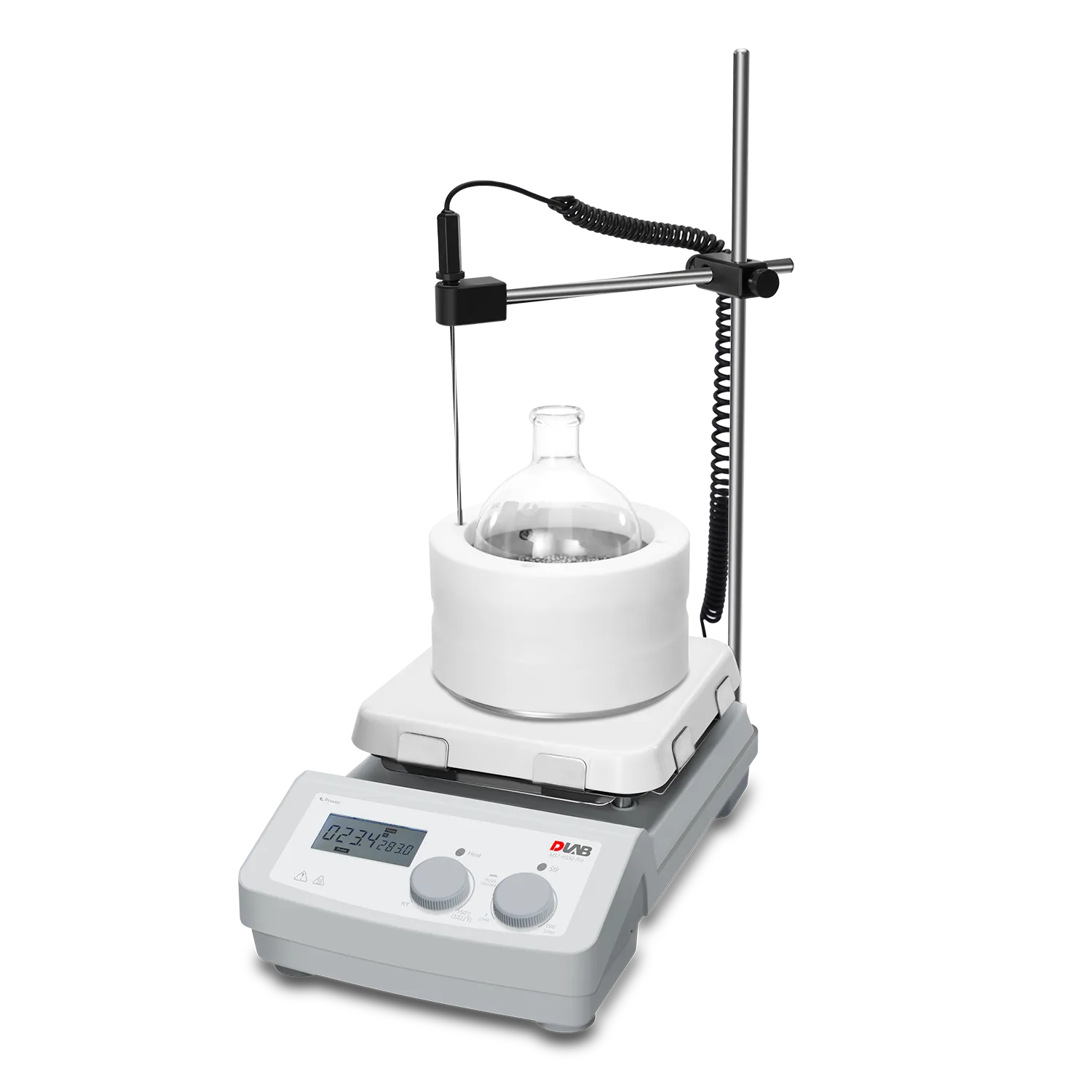 DLAB MS7-H550-Pro LCD Isıtıcılı Manyetik Karıştırıcı - 100...1500 rpm / 20 L / 550 °C / 7 İnç Cam Seramik Plaka