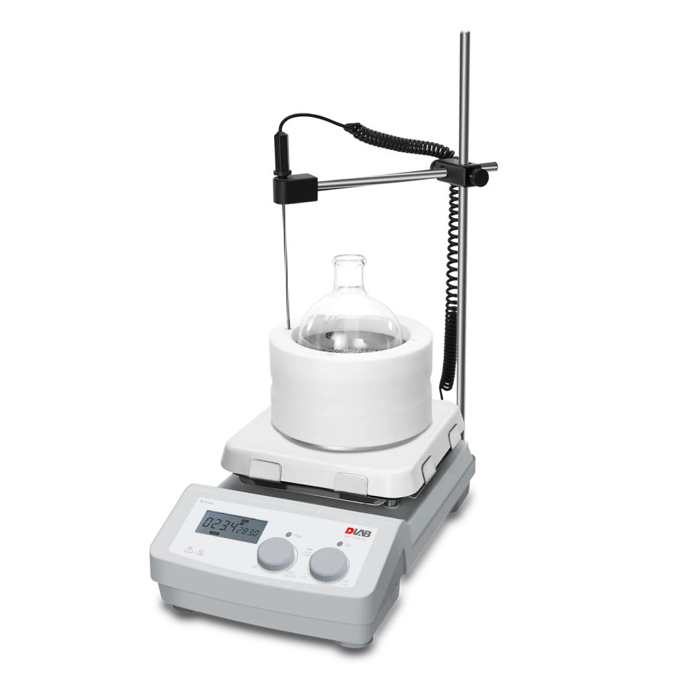 DLAB MS7-H550-Pro LCD Isıtıcılı Manyetik Karıştırıcı - 100...1500 rpm / 20 L / 550 °C / 7 İnç Cam Seramik Plaka